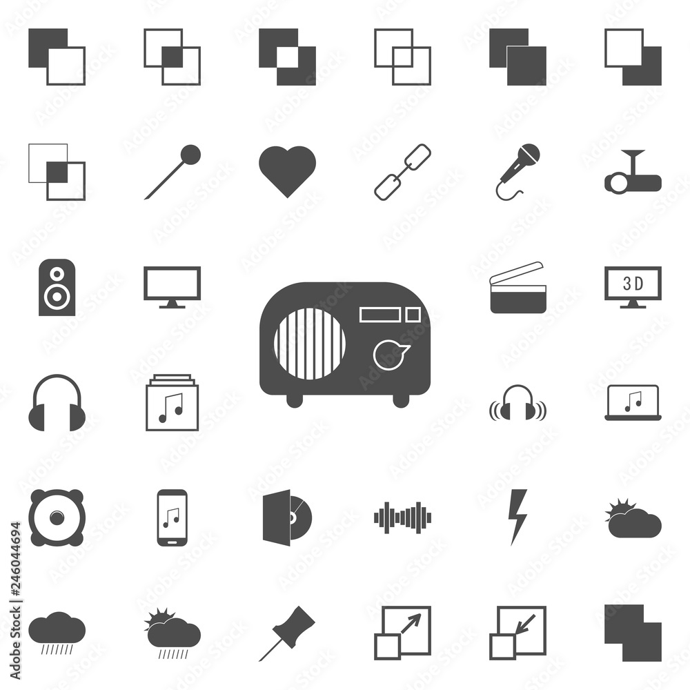 Poster vintage radio icon. web icons universal set for web and mobile