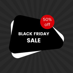 Black Friday sale banner on black background