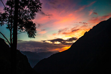 Tramonto nel canyon del Colca, Arequipa, Perù
