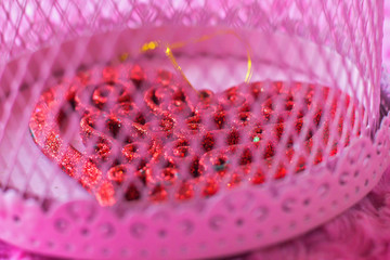 ornate heart in romantic cage - closeup
