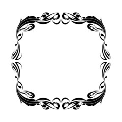 Vintage style of frame vector. Design with floral black on white background. Design print for illustration, card, brand, wedding, background. Set 1