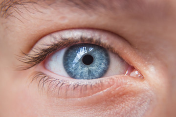Closeup of child's eye, blue