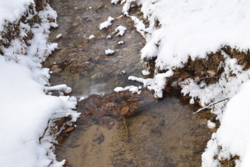 a fantastic view of a creek in winter time
