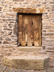 Door of a ruined house in Spain
