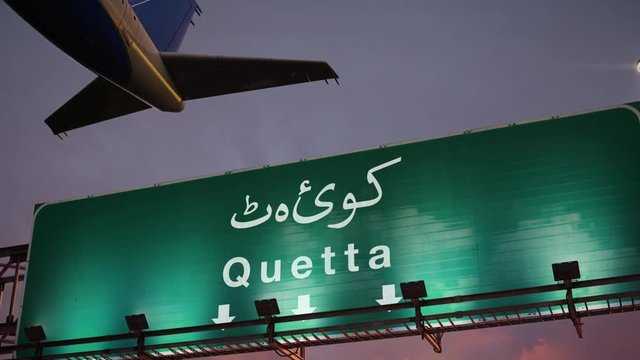 Airplane Take off Quetta during a wonderful sunrise