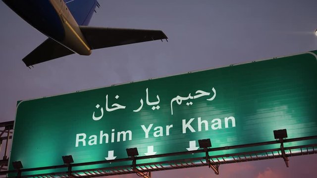 Airplane Take off Rahim Yar Khan during a wonderful sunrise