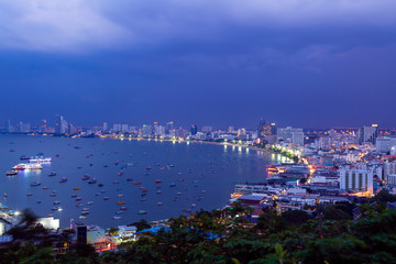Pattaya City Skyline Dusk
