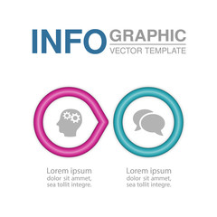 Vector infographic template for horizontal diagram, graph, presentation, chart, business concept with 2 options.