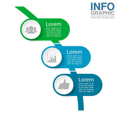 Vector infographic template for circular diagram, graph, presentation, chart, business concept with 3 options.