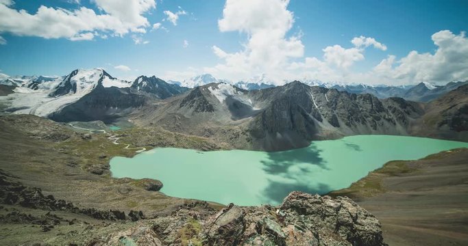 Ala Kul lake Tien Shan mountains Kyrgyzstan, central Asia. Time lapse video