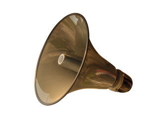 Megaphone outdoors on white background. (clipping path)