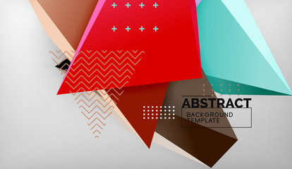 Abstract color triangles geometric background. Mosaic triangular low poly style