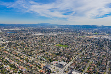 Aerial view of the Temple City, Arcadia area