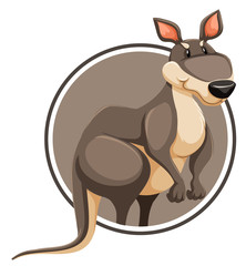 A kangaroo on circle template