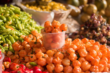 Close-up of Brazilian colorful peppers