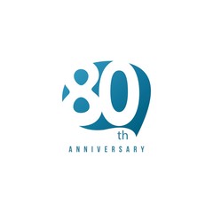 80 Year Anniversary Vector Template Design Illustration