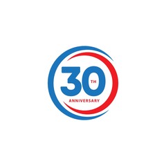 30 Year Anniversary Vector Template Design Illustration