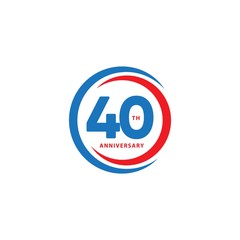 40 Year Anniversary Vector Template Design Illustration