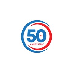 50 Year Anniversary Vector Template Design Illustration