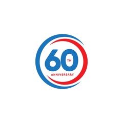 60 Year Anniversary Vector Template Design Illustration