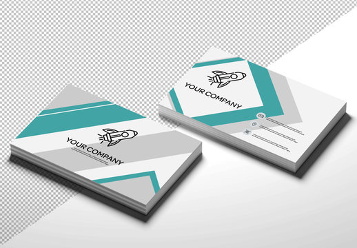 Two Stacks of Business Cards Mockup
