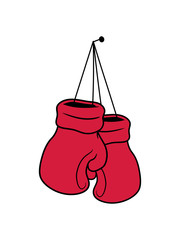 aufgeben aufräumen nagel hängen beenden boxer handschuh boxhandschuh sport boxen ring kickboxer kämpfer kampf winter spaß team verein gewinner clipart