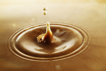 Coffee and Milk droplet as background