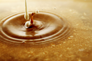 Coffee and Milk droplet as background