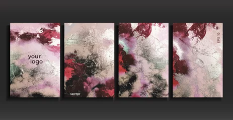 Foto op Canvas Vector cards. Set of templates brochure, cover and sheets. Abstract painted background.  © KseniaZu