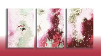 Foto op Plexiglas Vector cards. Set of templates brochure, cover and sheets. Abstract painted background.  © KseniaZu