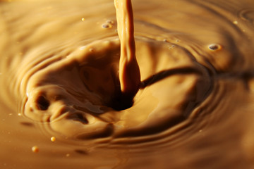 Coffee and milk background / Coffee beans, water, and milk. Put them together and you have the latte, the cappuccino, the flat white, the macchiato