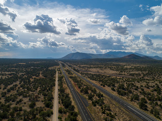 Interstate 40 outside of Flagstaff by Drone