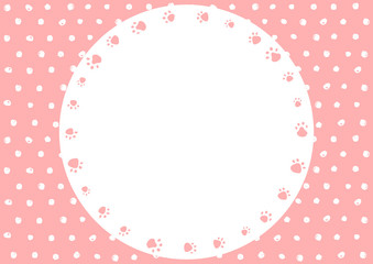 足跡　フレーム　ドット背景