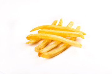 French fries isolated on white background