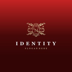 Letter N Heraldry Logo