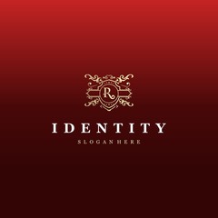 Letter R Heraldry Logo