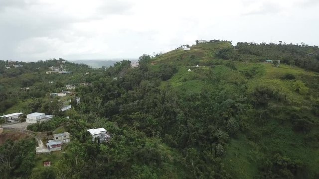 AERIAL: traveling from peak to peak in the mountain tops of Utuado, Puerto Rico.