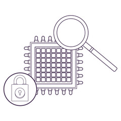 microchip with magnifying glass