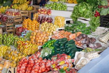 Market for fruits and vegetables. South America, Ecuador.