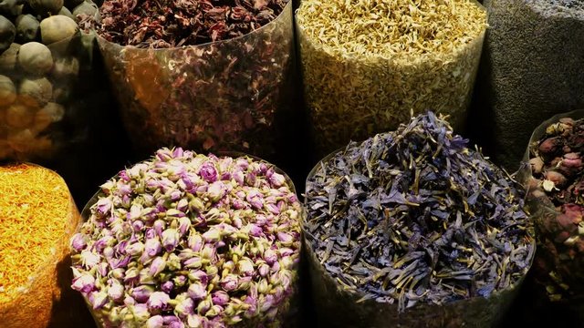 Eastern Market with spices in UAE.