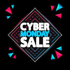 Cyber Monday Sale, banner design template, vector illustration