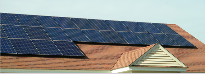 solar panel installed on the house roof