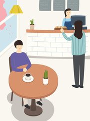 People in the coffee shop.