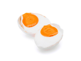 salted egg isolated on white background