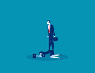 Boss oppressive employee. Concept business vector, Employment and labor,  Obliged, Expression.