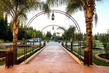 alley in park, photo as background