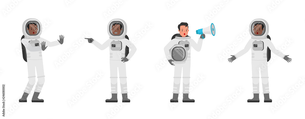 Poster astronaut vector character design no3