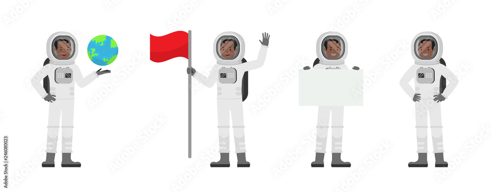 Poster astronaut vector character design no4