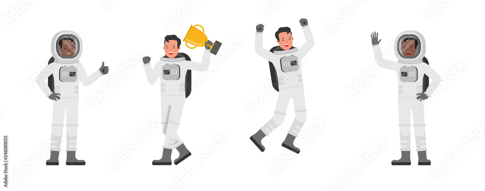 Poster astronaut vector character design no5