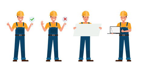 Obraz premium Builder vector character design no4